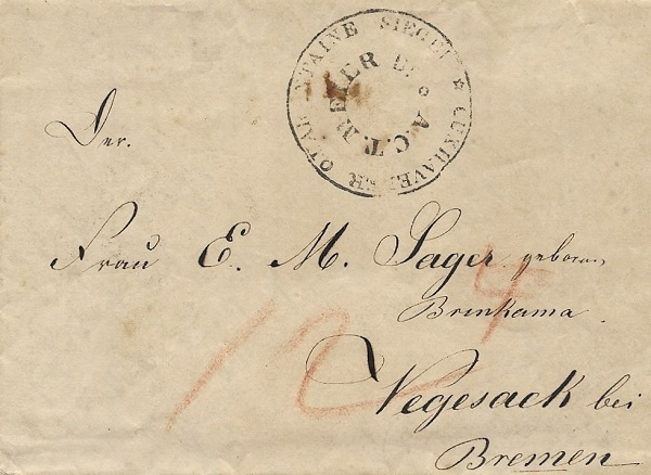 1840 Siegel A.C.T.Meier auf Brief aus Port-au-Prince