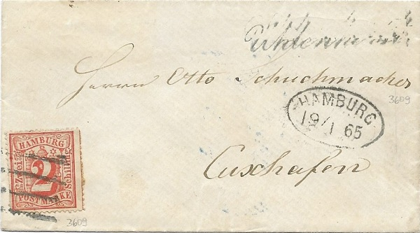 1865: mit dem Vorort-Stempel „Uhlenhorst“