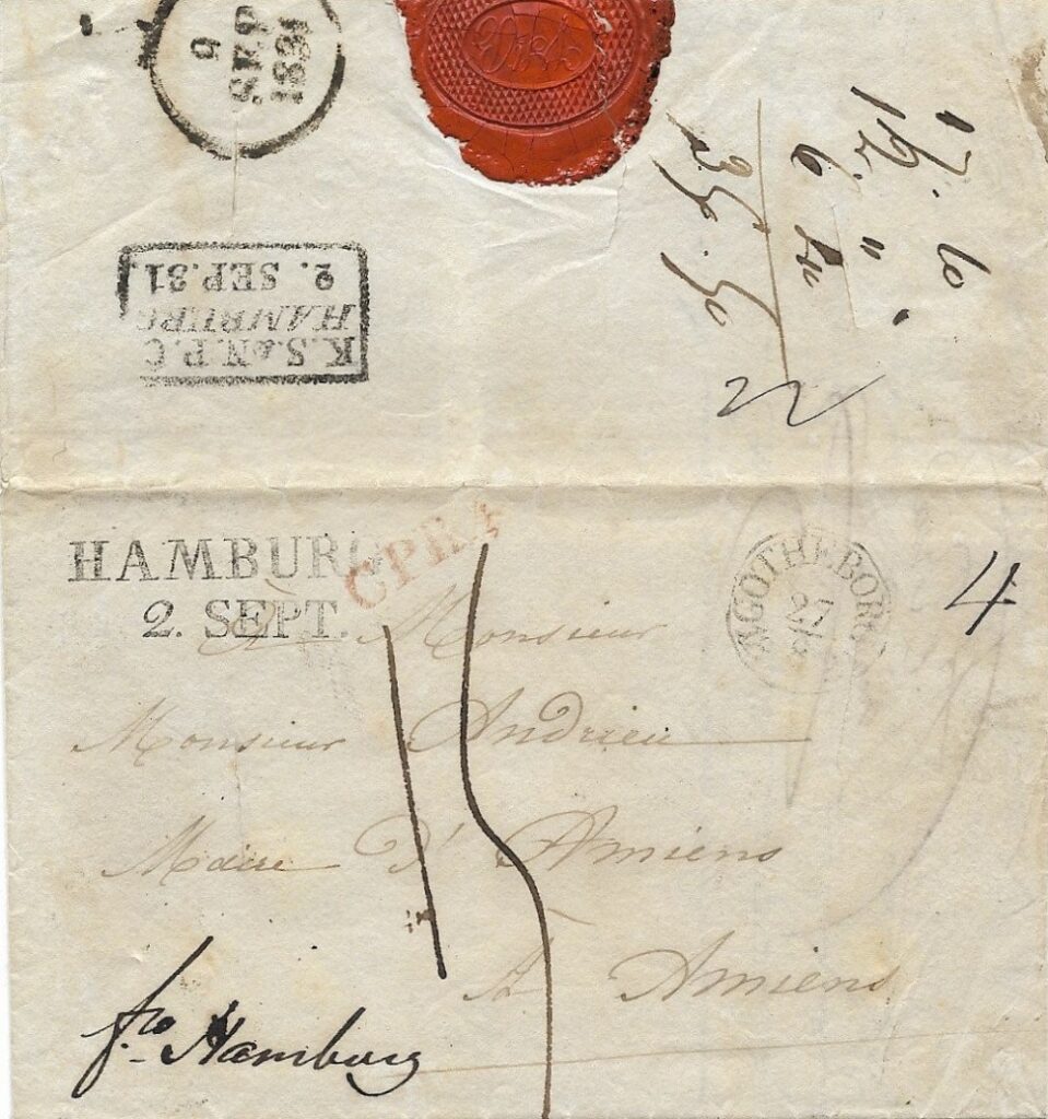 1831, 27.8. aus GÖTHEBORG