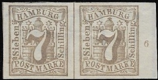 Vom Rand mit Reihenzähler. Das Wasserzeichen ist fast schon von vorn zu erkennen!