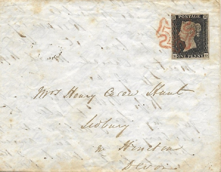 Der erste mit einer Briefmarke frankierte Brief aus Hamburg