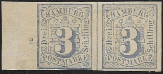 Nicht zu verwechseln mit der ungezähnten Mi.Nr. 15 U. Die Farbe ist ganz anders.