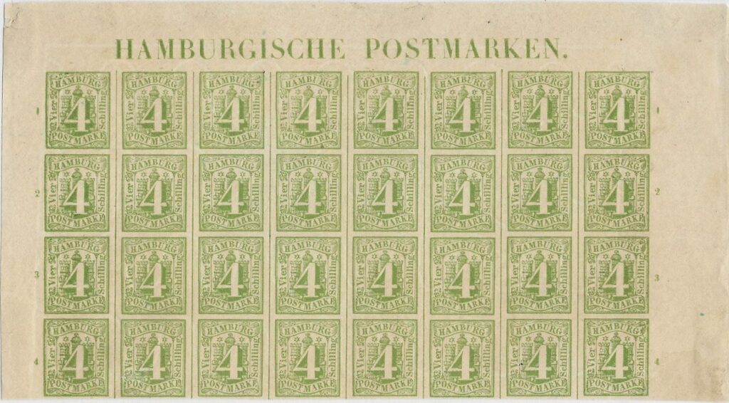 Ohne Gummierung – die Bogeninschrift „macht was her“