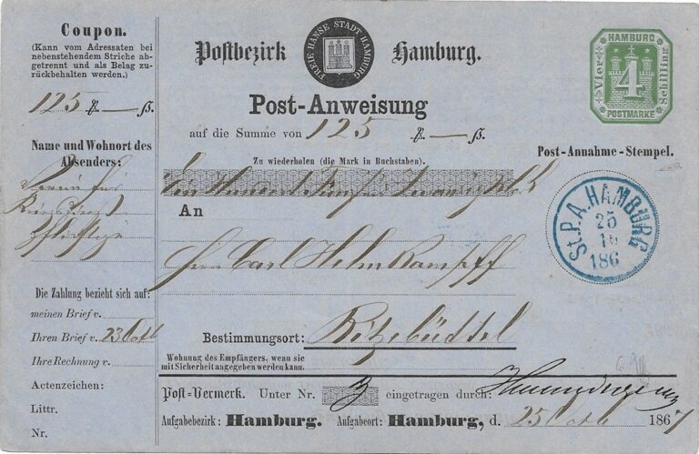 ..und nach Ritzebüttel. (Im Amt Ritzebüttel gab es viele Korbmacher, die „passenden“ Hummer dazu kamen aus Helgoland!)