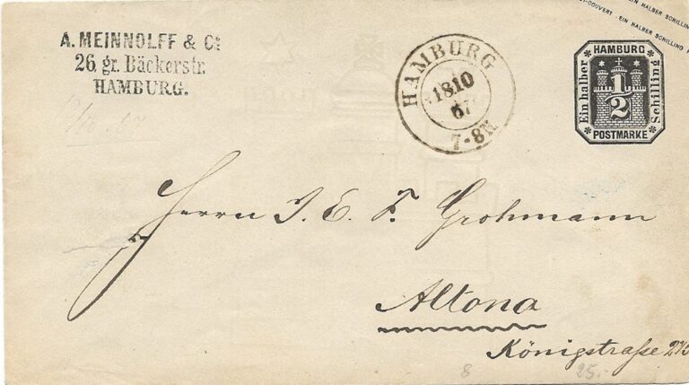 Altona war nach dem Deutsch-Dänischen Krieg preußisch geworden, also war das preußische Postamt in Hamburg für die Post zuständig