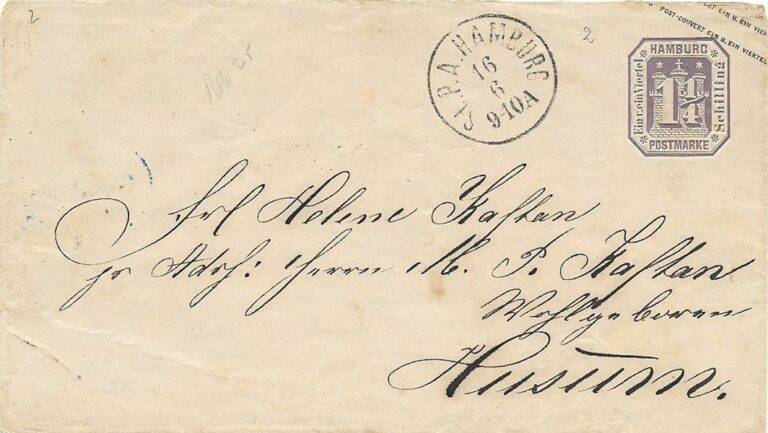 Die Rate nach Schleswig-Holstein. 1866 – Abfertigung durch sas Stadtpostamt