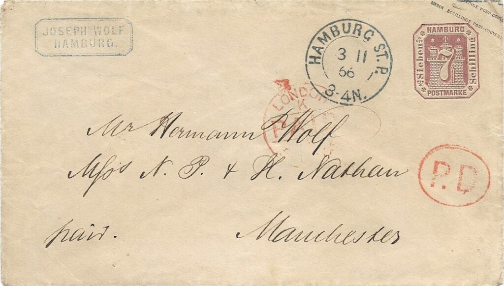 7 Schilling – das Porto nach England. Auch nicht ganz häufig! [4]
