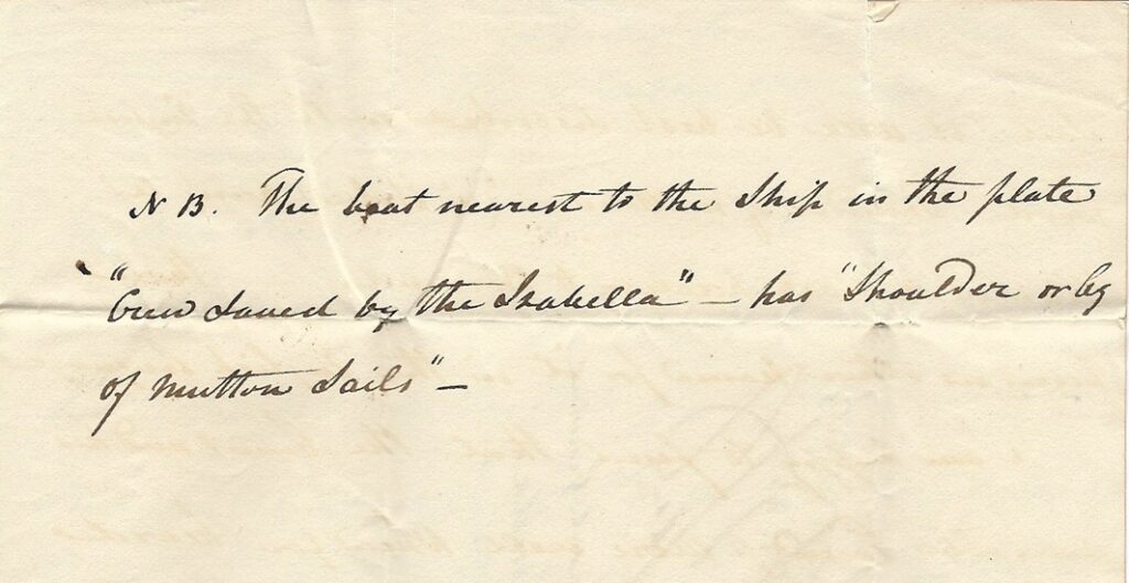 Die „Isabella“ war Ross`Flaggschiff auf seiner ersten Expedition 1818, als er die Nordwestpassage suchte. Die „Isabella“ war ein umgebautes Walfangschiff.